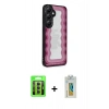 MARSİLYAN™- Galaxy S23 Kılıf Odak Klasik Serisi - Şeffaf Polymer Nano Ekran Koruyucu + Raze Metal Kamera Lens - MR