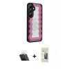 MARSİLYAN™- Galaxy S23 Kılıf Odak Klasik Serisi - Siyah 6D Mat Seramik Hayalet Nano Ekran Koruyucu + Kamera Lens Koruma Cam - SF