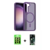 MARSİLYAN™- Galaxy S23 Kılıf Siluet Minimal Prime - Şeffaf 360 Full Body Arka Koruyucu + Raze Metal Kamera Lens - MR