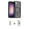 MARSİLYAN™- Galaxy S23 Kılıf Siluet Minimal Prime - Şeffaf Pasifik Cam Ekran Koruyucu + Metal Kamera Lens - KI