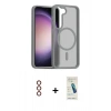 MARSİLYAN™- Galaxy S23 Kılıf Siluet Minimal Prime - Şeffaf Pasifik Cam Ekran Koruyucu + Metal Kamera Lens - KI