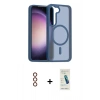 MARSİLYAN™- Galaxy S23 Kılıf Siluet Minimal Prime - Şeffaf Pasifik Cam Ekran Koruyucu + Metal Kamera Lens - KI