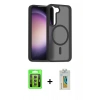 MARSİLYAN™- Galaxy S23 Kılıf Siluet Minimal Prime - Şeffaf Polymer Nano Ekran Koruyucu + Raze Metal Kamera Lens - SI