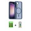 MARSİLYAN™- Galaxy S23 Kılıf Siluet Minimal Prime - Şeffaf Polymer Nano Ekran Koruyucu + Raze Metal Kamera Lens - SI