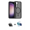 MARSİLYAN™- Galaxy S23 Kılıf Siluet Minimal Prime - Siyah 3D Antistatik Seramik Nano Ekran Koruyucu + Kamera Lens Koruma Cam - SF