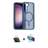 MARSİLYAN™- Galaxy S23 Kılıf Siluet Minimal Prime - Siyah 3D Antistatik Seramik Nano Ekran Koruyucu + Kamera Lens Koruma Cam - SF