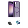 MARSİLYAN™- Galaxy S23 Kılıf Siluet Minimal Prime - Siyah 3D Antistatik Seramik Nano Ekran Koruyucu + Kamera Lens Koruma Cam - SF
