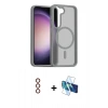 MARSİLYAN™- Galaxy S23 Kılıf Siluet Minimal Prime - Siyah 3D Antistatik Seramik Nano Ekran Koruyucu + Metal Kamera Lens - KI