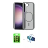 MARSİLYAN™- Galaxy S23 Kılıf Siluet Minimal Prime - Siyah 3D Antistatik Seramik Nano Ekran Koruyucu + Raze Metal Kamera Lens - YL