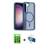 MARSİLYAN™- Galaxy S23 Kılıf Siluet Minimal Prime - Siyah 3D Antistatik Seramik Nano Ekran Koruyucu + Raze Metal Kamera Lens - YL