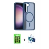 MARSİLYAN™- Galaxy S23 Kılıf Siluet Minimal Prime - Siyah 3D Antistatik Seramik Nano Ekran Koruyucu + Raze Metal Kamera Lens - SH
