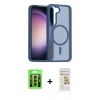 MARSİLYAN™- Galaxy S23 Kılıf Siluet Minimal Prime - Siyah Mat Seramik Nano Ekran Koruyucu + Raze Metal Kamera Lens - MR