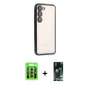 MARSİLYAN™- Galaxy S23 Kılıf Vadi Minimal - Şeffaf 360 Full Body Arka Koruyucu + Raze Metal Kamera Lens - MR