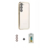 MARSİLYAN™- Galaxy S23 Kılıf Vadi Minimal - Şeffaf Polymer Nano Ekran Koruyucu + Metal Kamera Lens - KI