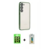 MARSİLYAN™- Galaxy S23 Kılıf Vadi Minimal - Şeffaf Polymer Nano Ekran Koruyucu + Raze Metal Kamera Lens - MR