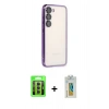 MARSİLYAN™- Galaxy S23 Kılıf Vadi Minimal - Şeffaf Polymer Nano Ekran Koruyucu + Raze Metal Kamera Lens - MR