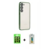 MARSİLYAN™- Galaxy S23 Kılıf Vadi Minimal - Şeffaf Polymer Nano Ekran Koruyucu + Raze Metal Kamera Lens - SH