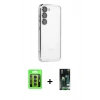 MARSİLYAN™- Galaxy S23 Kılıf Vadi Minimal - Siyah 360 Mat Full Body Arka Koruyucu + Raze Metal Kamera Lens - MR