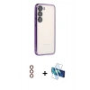 MARSİLYAN™- Galaxy S23 Kılıf Vadi Minimal - Siyah 3D Antistatik Seramik Nano Ekran Koruyucu + Metal Kamera Lens - KI