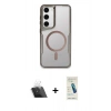MARSİLYAN™- Galaxy S23 Kılıf Yadigar Klasik Özel Seri - Şeffaf Pasifik Cam Ekran Koruyucu + Kamera Lens Koruma Cam - SF