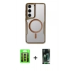 MARSİLYAN™- Galaxy S23 Kılıf Yadigar Klasik Özel Seri - Siyah 360 Mat Full Body Arka Koruyucu + Raze Metal Kamera Lens - MR