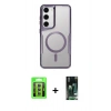 MARSİLYAN™- Galaxy S23 Kılıf Yadigar Klasik Özel Seri - Siyah 360 Mat Full Body Arka Koruyucu + Raze Metal Kamera Lens - YL