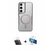 MARSİLYAN™- Galaxy S23 Kılıf Yadigar Klasik Özel Seri - Siyah 3D Antistatik Seramik Nano Ekran Koruyucu + Kamera Lens Koruma Cam - SF