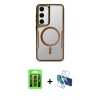 MARSİLYAN™- Galaxy S23 Kılıf Yadigar Klasik Özel Seri - Siyah 3D Antistatik Seramik Nano Ekran Koruyucu + Raze Metal Kamera Lens - SH