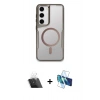 MARSİLYAN™- Galaxy S23 Kılıf Yadigar Klasik Özel Seri - Siyah 3D Antistatik Seramik Nano Ekran Koruyucu + Kamera Lens Koruma Cam - SF