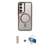 MARSİLYAN™- Galaxy S23 Kılıf Yadigar Klasik Özel Seri - Siyah 3D Antistatik Seramik Nano Ekran Koruyucu + Metal Kamera Lens - KI