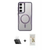 MARSİLYAN™- Galaxy S23 Kılıf Yadigar Klasik Özel Seri - Siyah Mat Seramik Nano Ekran Koruyucu + Kamera Lens Koruma Cam - SF