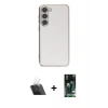 MARSİLYAN™- Galaxy S23 Kılıf Yankı Serisi - Şeffaf 360 Full Body Arka Koruyucu + Kamera Lens Koruma Cam - SF