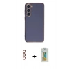 MARSİLYAN™- Galaxy S23 Kılıf Yankı Serisi - Şeffaf Polymer Nano Ekran Koruyucu + Metal Kamera Lens - KI