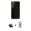 MARSİLYAN™- Galaxy S23 Kılıf Yankı Serisi - Şeffaf Polymer Nano Ekran Koruyucu + Kamera Lens Koruma Cam - SF