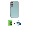 MARSİLYAN™- Galaxy S23 Kılıf Yankı Serisi - Siyah 3D Antistatik Seramik Nano Ekran Koruyucu + Raze Metal Kamera Lens - GS