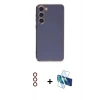 MARSİLYAN™- Galaxy S23 Kılıf Yankı Serisi - Siyah 3D Antistatik Seramik Nano Ekran Koruyucu + Metal Kamera Lens - KI