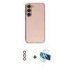 MARSİLYAN™- Galaxy S23 Kılıf Yankı Serisi - Siyah 3D Antistatik Seramik Nano Ekran Koruyucu + Metal Kamera Lens - KI