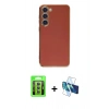 MARSİLYAN™- Galaxy S23 Kılıf Yankı Serisi - Siyah 3D Antistatik Seramik Nano Ekran Koruyucu + Raze Metal Kamera Lens - YL