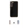 MARSİLYAN™- Galaxy S23 Kılıf Yankı Serisi - Siyah Joko Magic 5D Cam + Metal Kamera Lens - KI