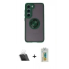 MARSİLYAN™- Galaxy S23 Kılıf Yörünge Çizgi - Şeffaf Polymer Nano Ekran Koruyucu + Şeffaf Kamera Lens Koruma Cam
