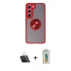 MARSİLYAN™- Galaxy S23 Kılıf Yörünge Çizgi - Şeffaf Polymer Nano Ekran Koruyucu + Şeffaf Kamera Lens Koruma Cam