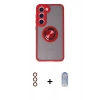 MARSİLYAN™- Galaxy S23 Kılıf Yörünge Çizgi - Siyah Joko Magic 5D Cam + Metal Kamera Lens - KI
