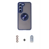 MARSİLYAN™- Galaxy S23 Kılıf Yörünge Çizgi - Siyah Joko Magic 5D Cam + Metal Kamera Lens - KI