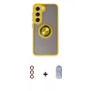 MARSİLYAN™- Galaxy S23 Kılıf Yörünge Çizgi - Siyah Joko Magic 5D Cam + Metal Kamera Lens - KI