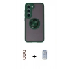 MARSİLYAN™- Galaxy S23 Kılıf Yörünge Çizgi - Siyah Joko Magic 5D Cam + Metal Kamera Lens - KI