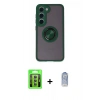 MARSİLYAN™- Galaxy S23 Kılıf Yörünge Çizgi - Siyah Joko Magic 5D Cam + Raze Metal Kamera Lens - YL