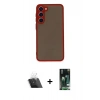 MARSİLYAN™- Galaxy S23 Plus Kılıf Ahenk Çizgi Serisi - Şeffaf 360 Full Body Arka Koruyucu + Şeffaf Kamera Lens Koruma Cam