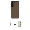 MARSİLYAN™- Galaxy S23 Plus Kılıf Ahenk Çizgi Serisi - Siyah 20D Premium Cam Ekran Koruyucu + Metal Kamera Lens - KI