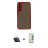 MARSİLYAN™- Galaxy S23 Plus Kılıf Ahenk Çizgi Serisi - Siyah 20D Premium Cam Ekran Koruyucu + Kamera Lens Koruma Cam - SF