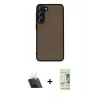 MARSİLYAN™- Galaxy S23 Plus Kılıf Ahenk Çizgi Serisi - Siyah 20D Premium Cam Ekran Koruyucu + Kamera Lens Koruma Cam - SF